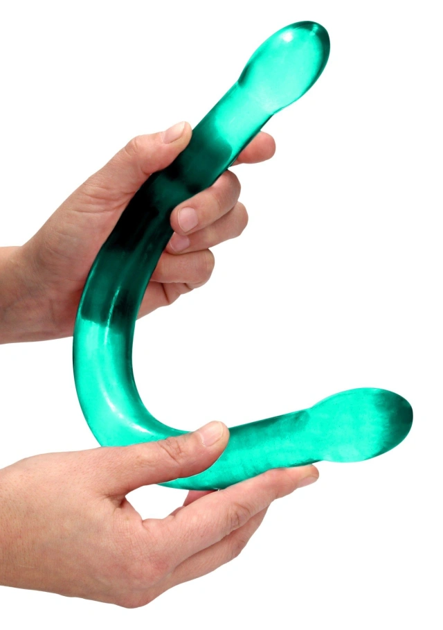 Podwójne Dildo Crystal Clear Realrock 42 cm Zielony 