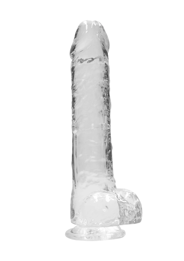 Crystal Clear Dildo z Jądrami 25,4 cm Przeźroczysty 