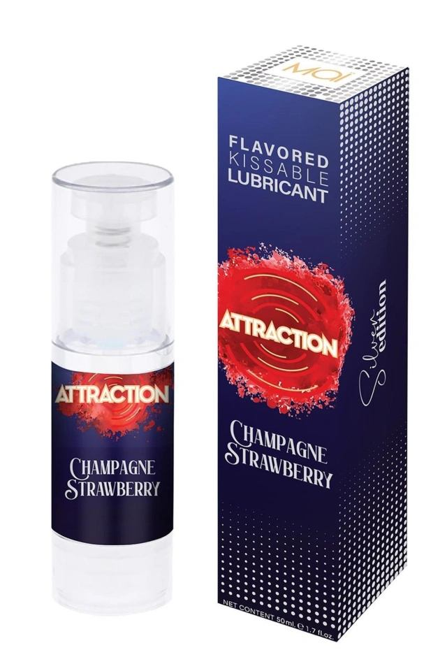 Jadalny Lubrykant Wodny Attraction o Smaku Truskawki 50ml | 100% ORYGINAŁ| DYSKRETNA PRZESYŁKA