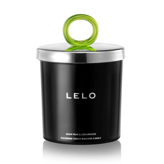 Świeczka Do Masażu O Zapachu Gruszki I Drzewa Cedrowego Flickering Touch Massage Candle Snow Pear & Cedarwood 150G Lelo | 100% ORYGINAŁ| DYSKRETNA PRZESYŁKA