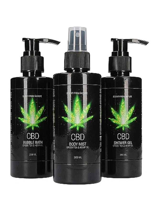 Zestaw Kosmetyków CBD - Bath and Shower - Care set - Green Tea Hemp Oil 