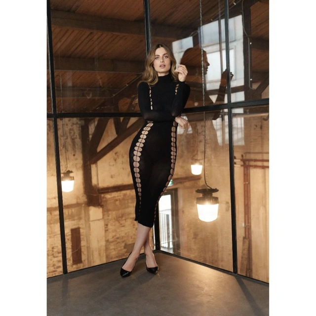 Sukienka Midi Carme Xl Dress With Turtleneck Black Os Le Désir | 100% ORYGINAŁ| DYSKRETNA PRZESYŁKA