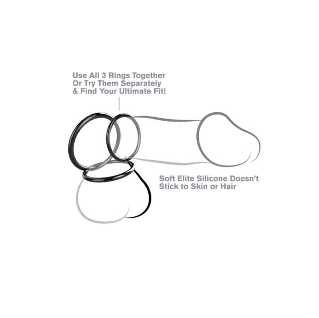 Zestaw Pierścieni Fantasy C-Ringz Silicone 3-Ring Stamina Set Pipedream 
