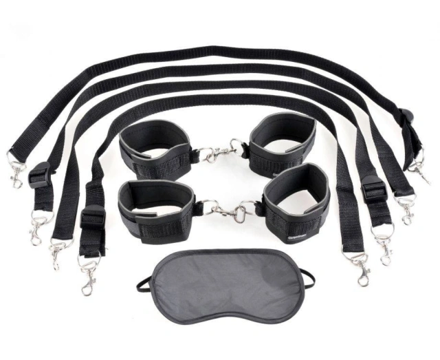Zestaw do krępowania Cuff & Tether Set - Black Fetish Fantasy Series | 100% ORYGINAŁ| DYSKRETNA PRZESYŁKA