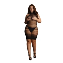 Sukienka Mini High Lace Neck Net Mini Dress Black Osx Le Désir | 100% ORYGINAŁ| DYSKRETNA PRZESYŁKA