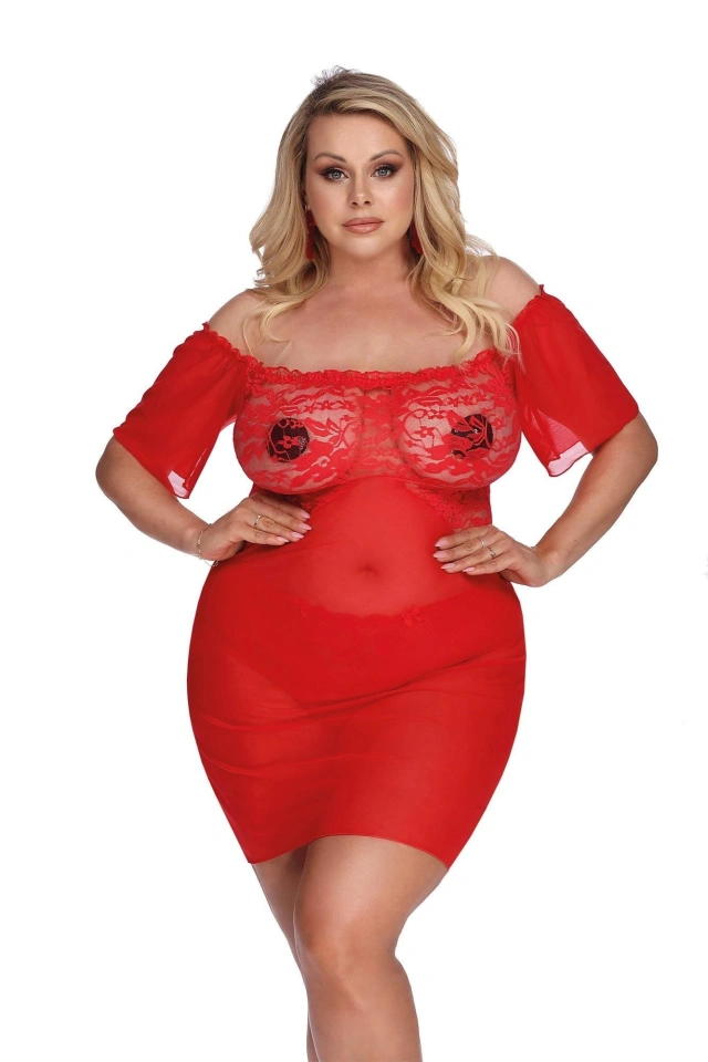 CAMARI RED (CHEMISE/HALKA) XXL+ | 100% ORYGINAŁ| DYSKRETNA PRZESYŁKA