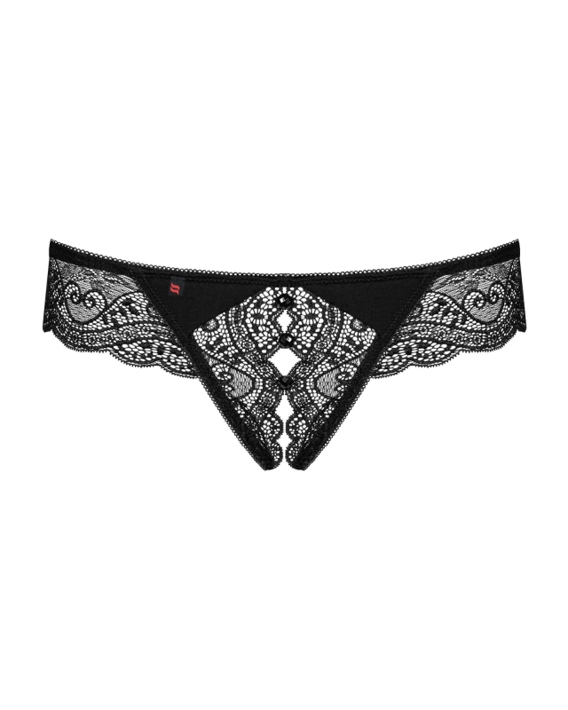 Bielizna- Miamor stringi otwarte czarne XXL | 100% ORYGINAŁ| DYSKRETNA PRZESYŁKA