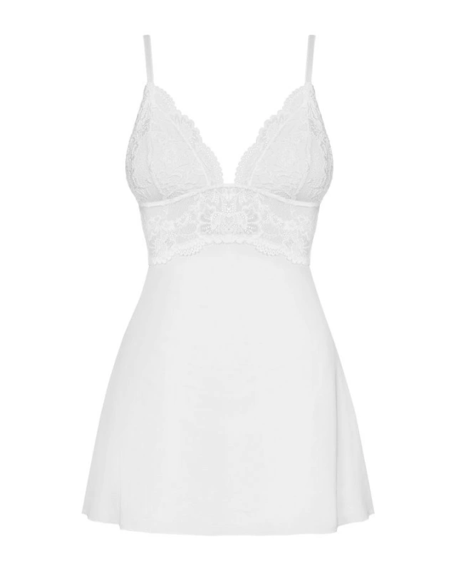 Bielizna-810-BAB-2 babydoll i stringi biała L/XL | 100% ORYGINAŁ| DYSKRETNA PRZESYŁKA