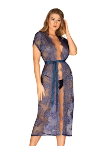 Bielizna-Flowlace peniuar niebieski S/M | 100% ORYGINAŁ| DYSKRETNA PRZESYŁKA