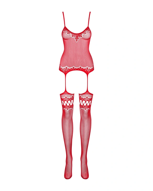 Bielizna-Bodystocking F214 czerwony S/M/L | 100% ORYGINAŁ| DYSKRETNA PRZESYŁKA