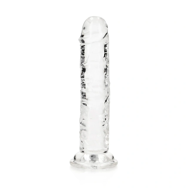 Prosty Penis na Przyssawce RealRock 14,5cm Przeźroczysty | 100% ORYGINAŁ| DYSKRETNA PRZESYŁKA