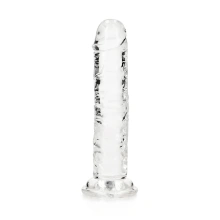 Prosty Penis na Przyssawce RealRock 14,5cm Przeźroczysty | 100% ORYGINAŁ| DYSKRETNA PRZESYŁKA