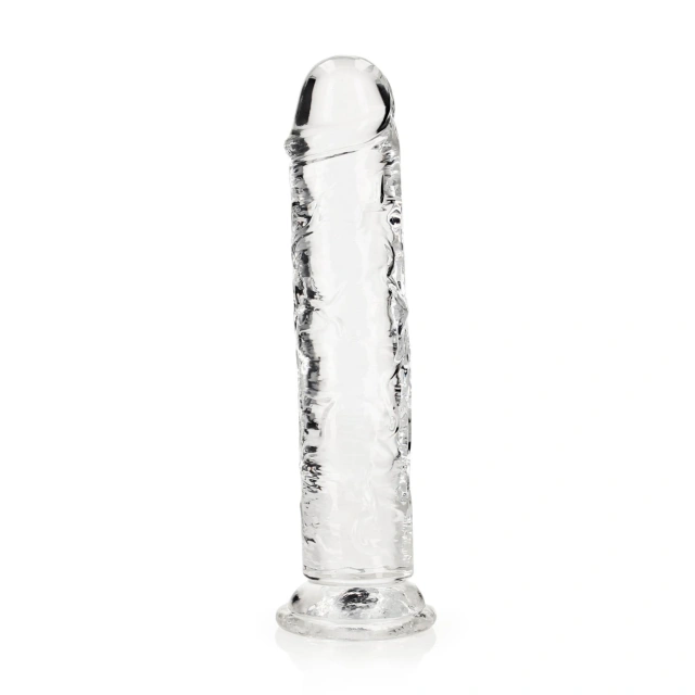 Proste Dildo z Przyssawką RealRock 23cm Przeźroczysty | 100% ORYGINAŁ| DYSKRETNA PRZESYŁKA