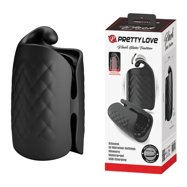 Masturbator Przelotowy PRETTY LOVE - Black Glans Trainer 