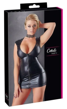 Wet Look Dress with Zip S