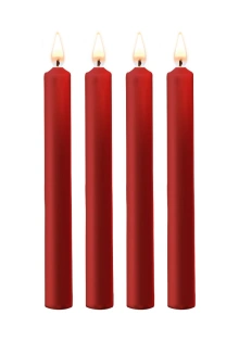 Teasing Wax Candles Large 4-Pack Red - Czerwony Zestaw Długich Świec Do Bdsm Ouch! by Shots