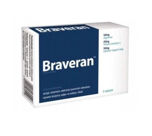 Braveran na Potencję Erekcję Libido 8 tab. | 100% ORYGINAŁ| DYSKRETNA PRZESYŁKA