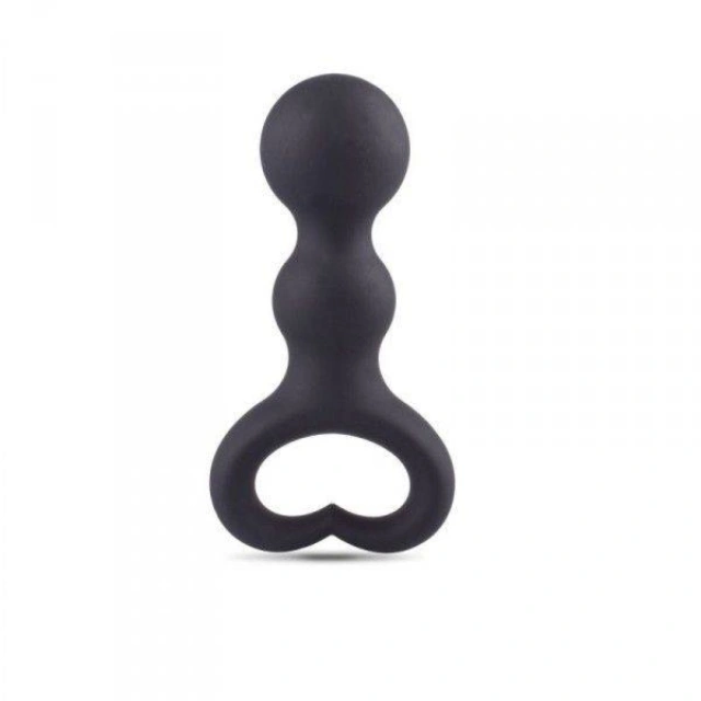 Plug Analny Heart Clip Ball Czarny 