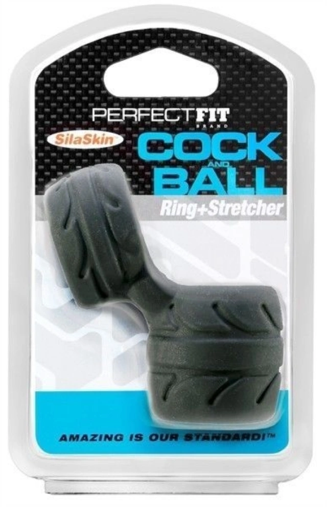 Pierścień Erekcyjny Silaskin Cock & Ball Black Perfect Fit | 100% ORYGINAŁ| DYSKRETNA PRZESYŁKA