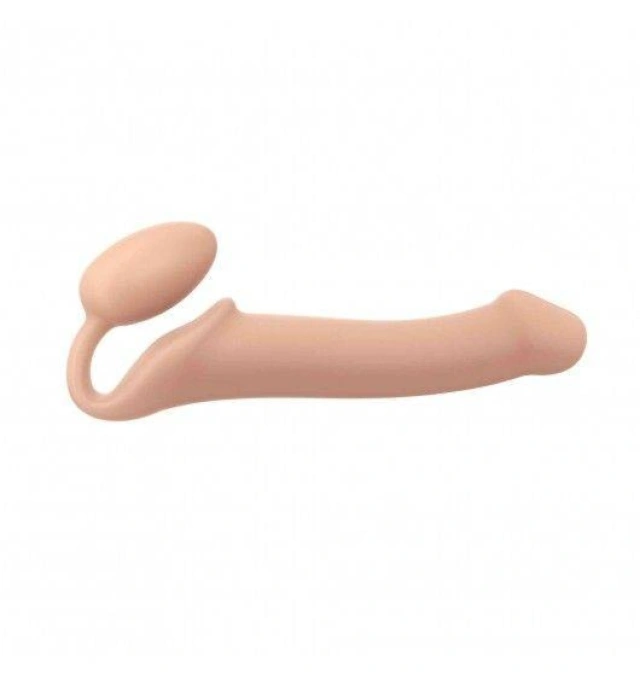 Strap-on-me Silikonowy Strap on Giętki L Dildo  Cielisty 