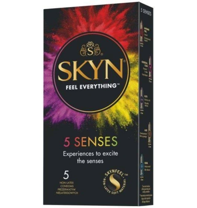 Skyn 5 Senses Prezerwatywy Nielateksowe 5 Sztuk Unimil | 100% ORYGINAŁ| DYSKRETNA PRZESYŁKA