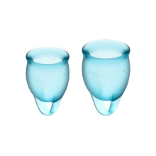 Kubeczki Menstruacyjne Feel Confident Menstrual Cup Set Niebieski | 100% ORYGINAŁ| DYSKRETNA PRZESYŁKA