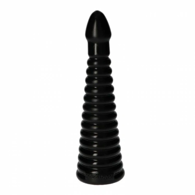 Prążkowana Wtyczka Analna Stopniowana 26cm Czarny 
