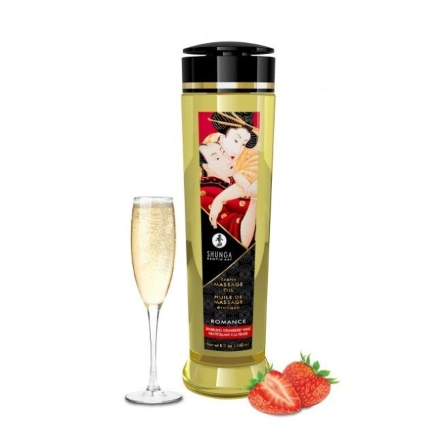 Olejek Do Masażu Erotic Massage Oil Romance / Sparkling Strawberry Wine 240Ml Shunga 