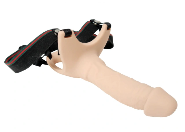 Silikonowa Przedłużka Penisa na Pasku Strap-on  Cielisty 