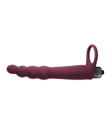 Wibrujące Dildo Analne z Pierścieniem na Penisa Czerwony | 100% ORYGINAŁ| DYSKRETNA PRZESYŁKA