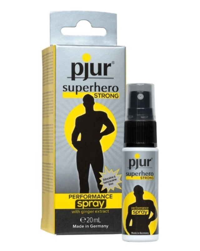 Środek Na Wydłużenie Stosunku Pjur Superhero Strong Performace Spray 20 Ml Pjur | 100% ORYGINAŁ| DYSKRETNA PRZESYŁKA