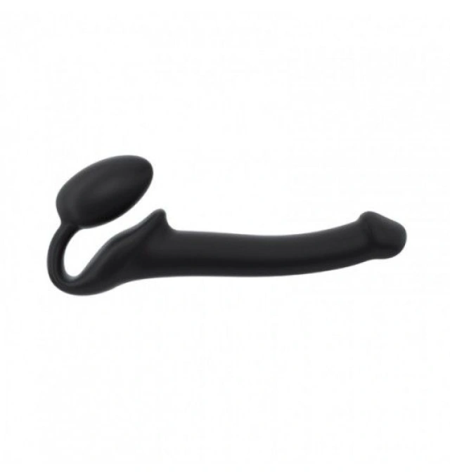 Strap-on-me Silikonowy Strap on Giętki S Dildo Czarny 