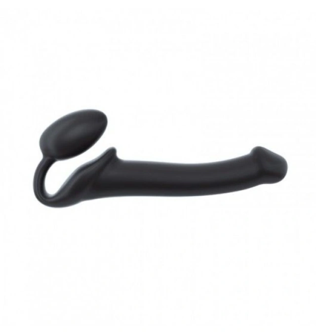 Strap-on-me Silikonowy Strap on Giętki M Dildo  Czarny 