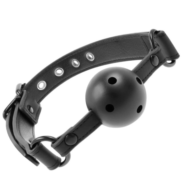 Knebel Oddychający BDSM Fetish Czarny 