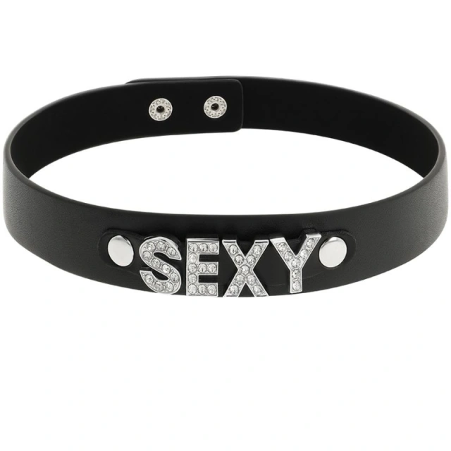 Gustowny Naszyjnik Choker z napisem 