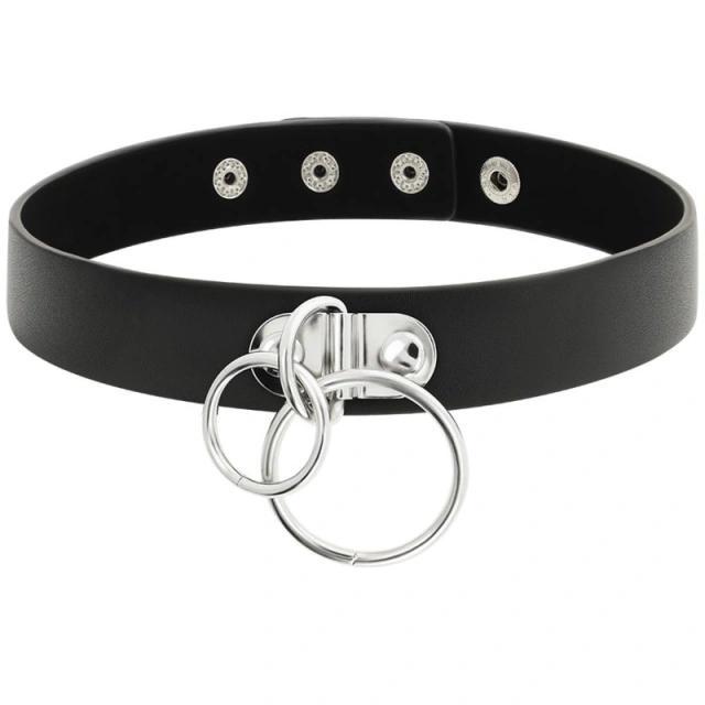 Gustowny Naszyjnik Choker z Kółkiem Coquette Czarny | 100% ORYGINAŁ| DYSKRETNA PRZESYŁKA