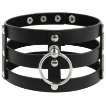 Wysoki Naszyjnik Choker z Kółkiem Coquette Czarny | 100% ORYGINAŁ| DYSKRETNA PRZESYŁKA