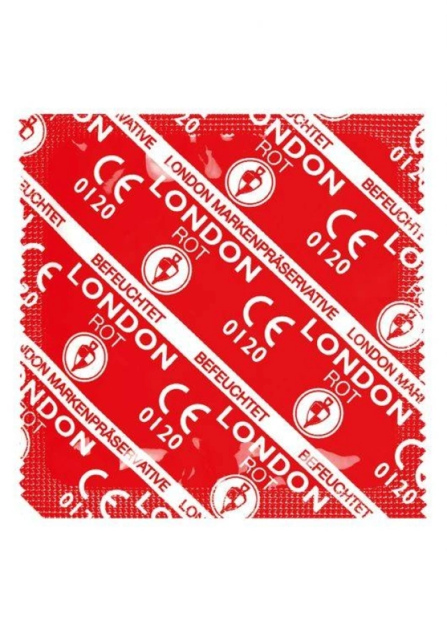 Prezerwatywy London Condoms Rot Truskawka (100szt.) | 100% ORYGINAŁ| DYSKRETNA PRZESYŁKA