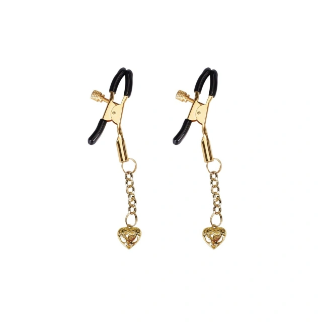 Klamerki Na Sutki Gold Hollow Heart Nipple Clamps Liebe Seele