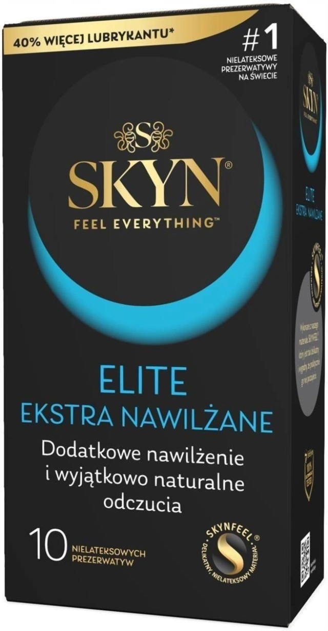 Prezerwatywy Nielateksowe Ultracienkie i Dodatkowo Nawilżane SKYN Elite Extra Lube 10 szt.