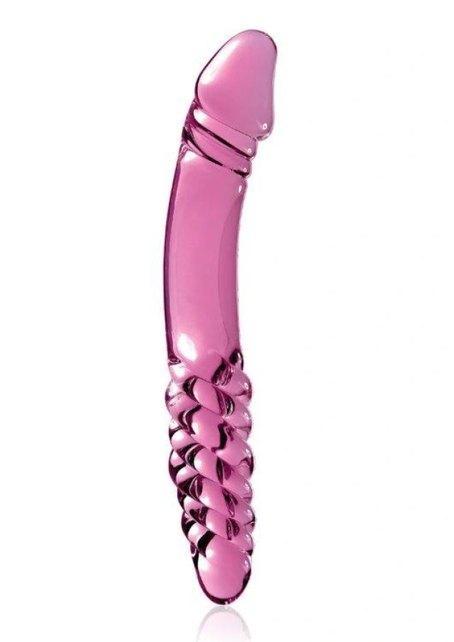 Szklane Dildo Dwustronne Icicles No. 57 Różowy 