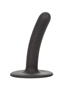 Cienkie dildo silikonowe dla początkujących z przyssawką 11,5 cm czarne – Boundless Slim Black CalExotics