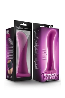 Silikonowe dildo do punktu G/P z przyssawką 15,8 cm fioletowe – Temptasia Bellatrix Plum