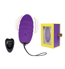 Wibrator jajko silikonowe z pilotem cichy 10 trybów fioletowy – Ocean Breeze Purple LRS