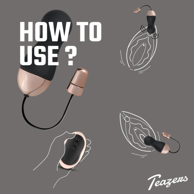 Wibrator jajko silikonowe z pilotem cichy 10 trybów czarny – Teazers Vibrating Egg