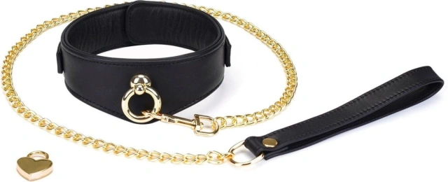 Obróżka Ze Smyczą Dark Secret Curved Collar Liebe Seele