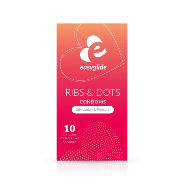 Prezerwatywy Prążkowane z Wypustkami EasyGlide Ribs and Dots 10 szt.
