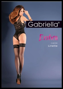 Pończochy Gabriella cienkie - wzór EROTICA CALZE LINETTE Czerwone M/L | 100% ORYGINAŁ| DYSKRETNA PRZESYŁKA