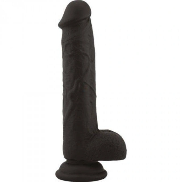 Silikonowe Dildo Real Safe Brush 21cm Czarny | 100% ORYGINAŁ| DYSKRETNA PRZESYŁKA
