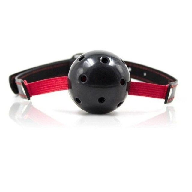 Knebel kulkowy z elastycznym paskiem i otworami wentylacyjnymi BDSM – Breathable Ball Gag Stretch czarny